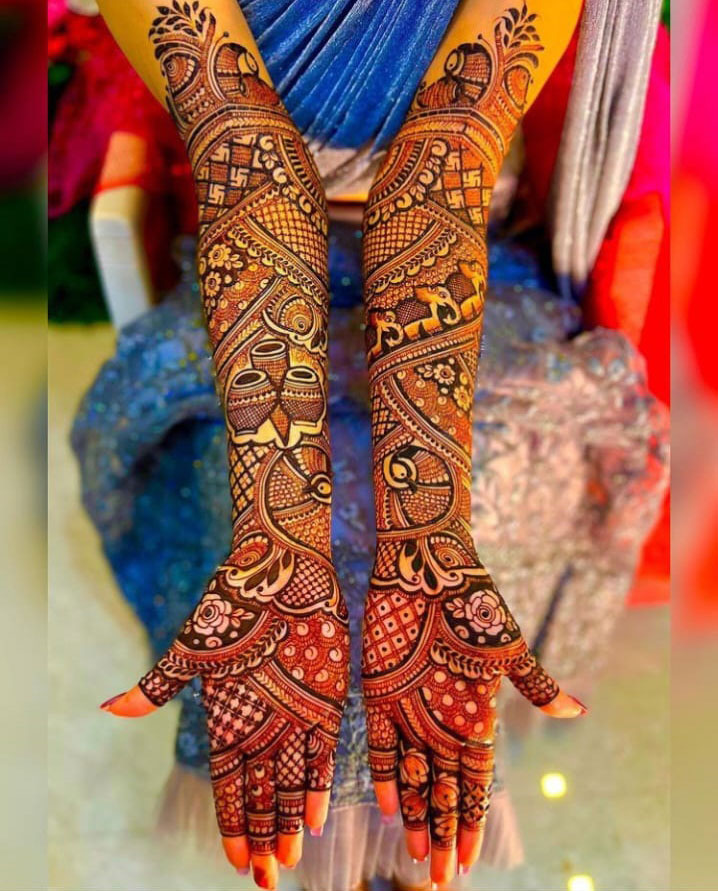 Indo Arabic fusion mehndi pattern