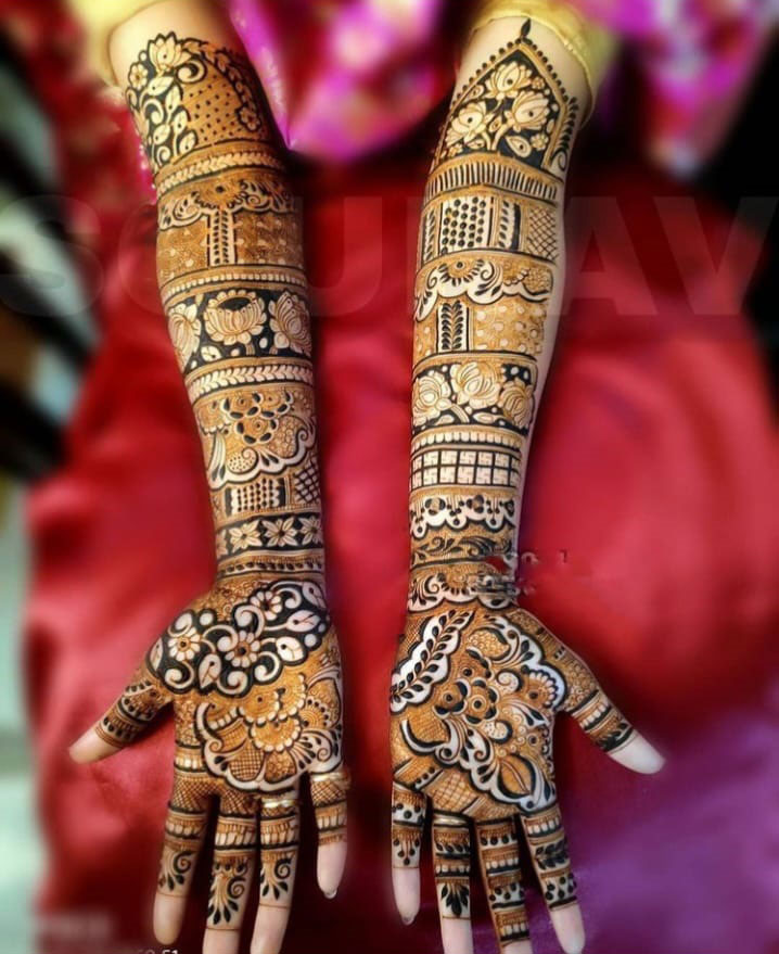 Geometric modern mehndi artwork