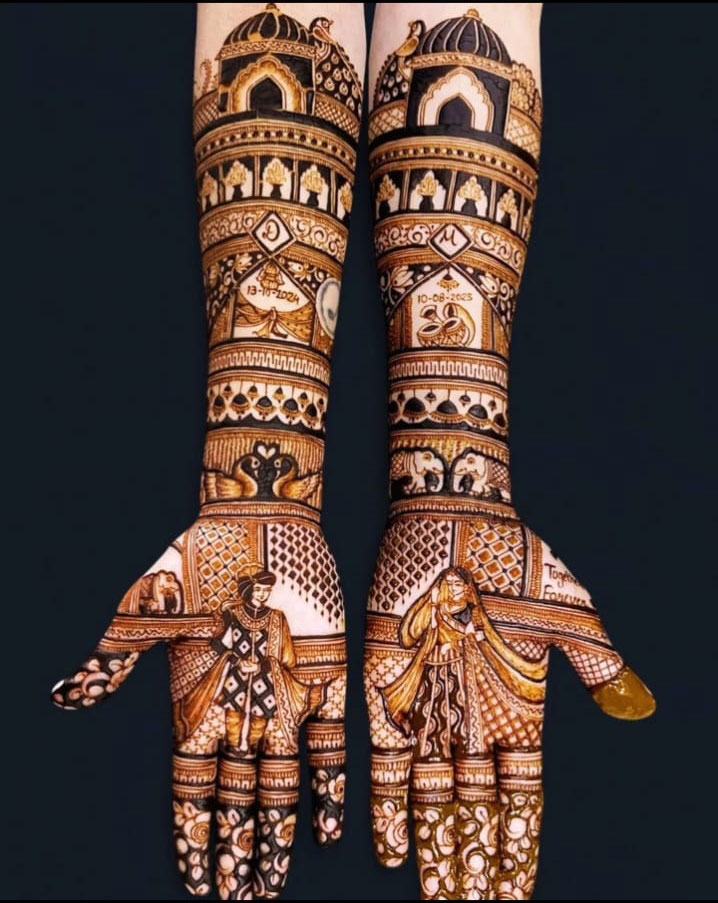 Traditional paisley mehndi motif design