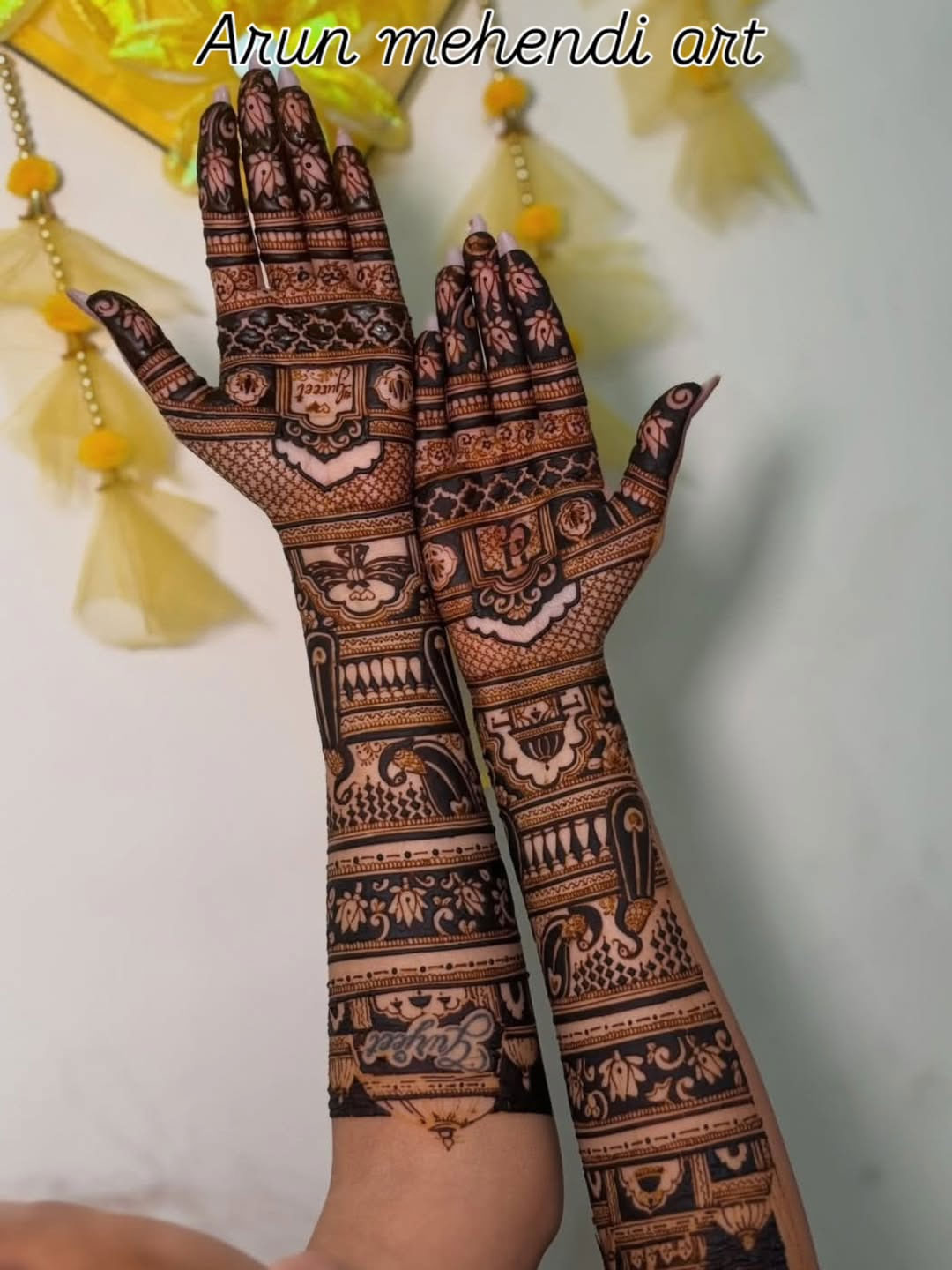 Peacock mehndi motif for bridal hands